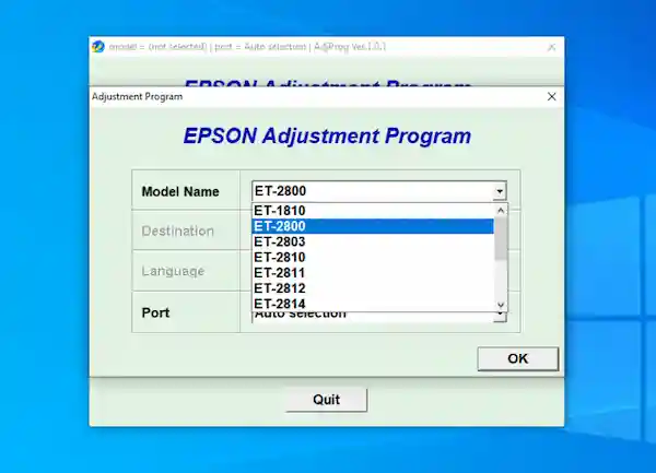 Download Resetter Epson ET-2800 