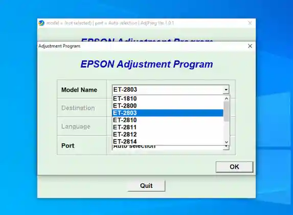 Download Resetter Epson ET-2803