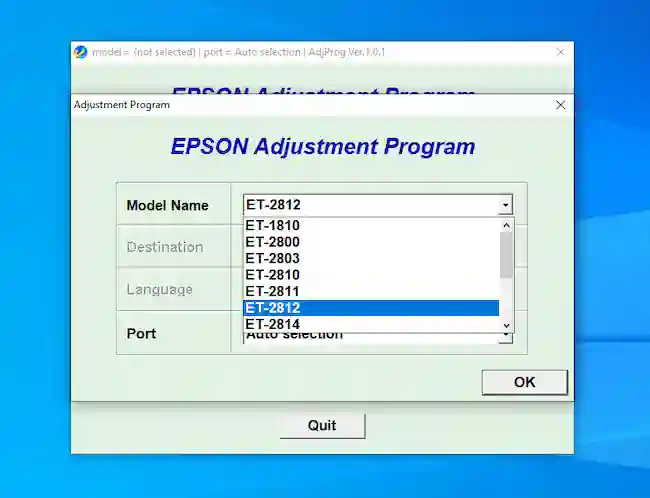 Download Resetter Epson ET-2812