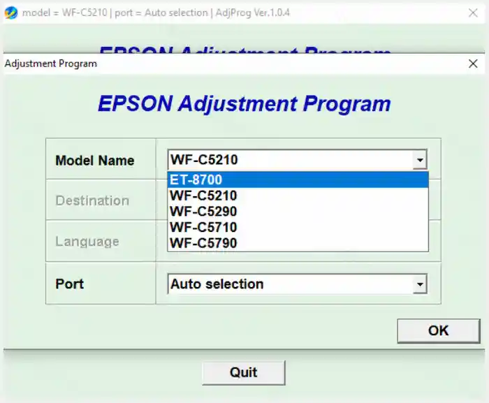 Download Resetter Epson WF-C5210